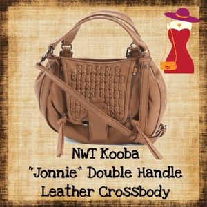 🆕 NWT KOOBA “Jonnie” Dbl Handle Leather Crossbody